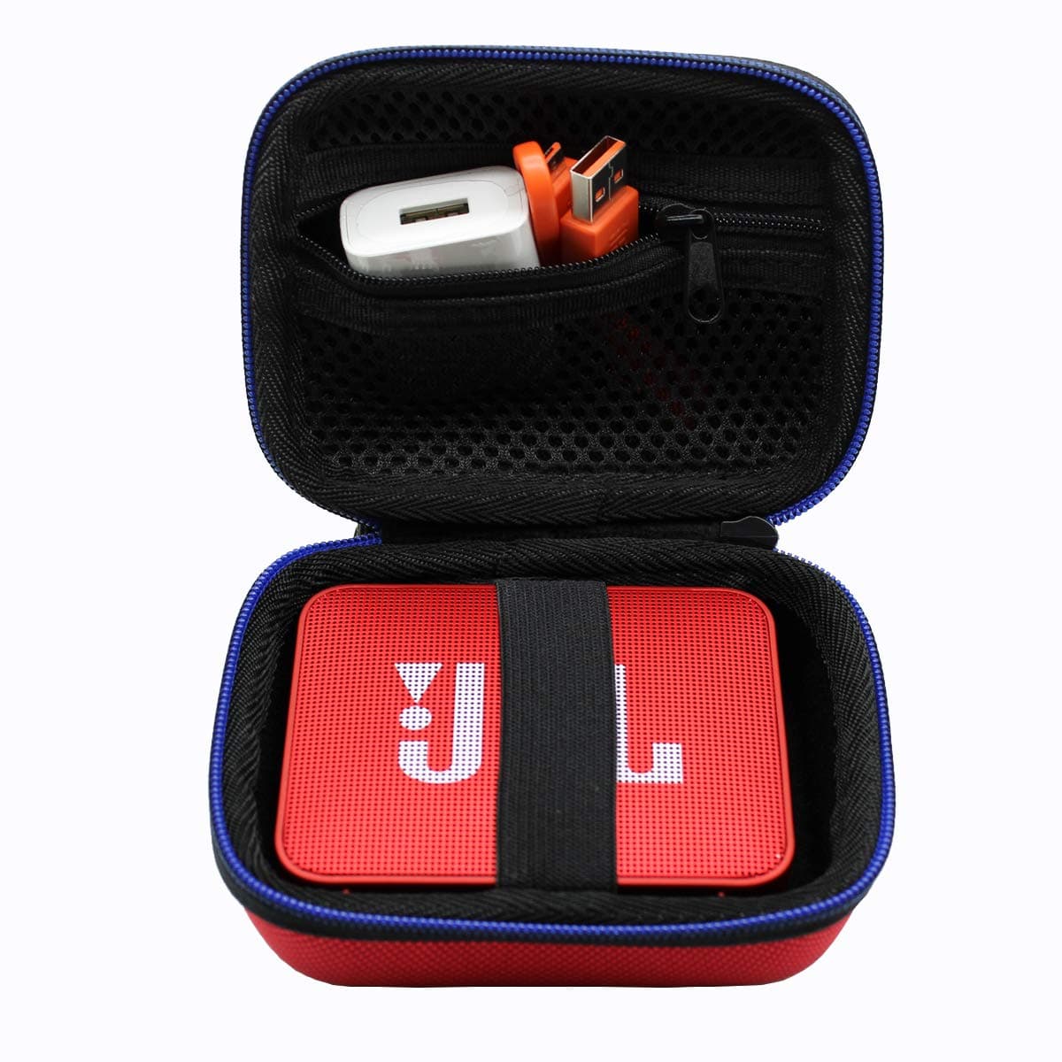 🔊🔴 Hart Reise Tasche Case für JBL GO/JBL GO 2 kleine Musikbox - Wasserfester Bluetooth-Lautsprecher von GUBEE Rot