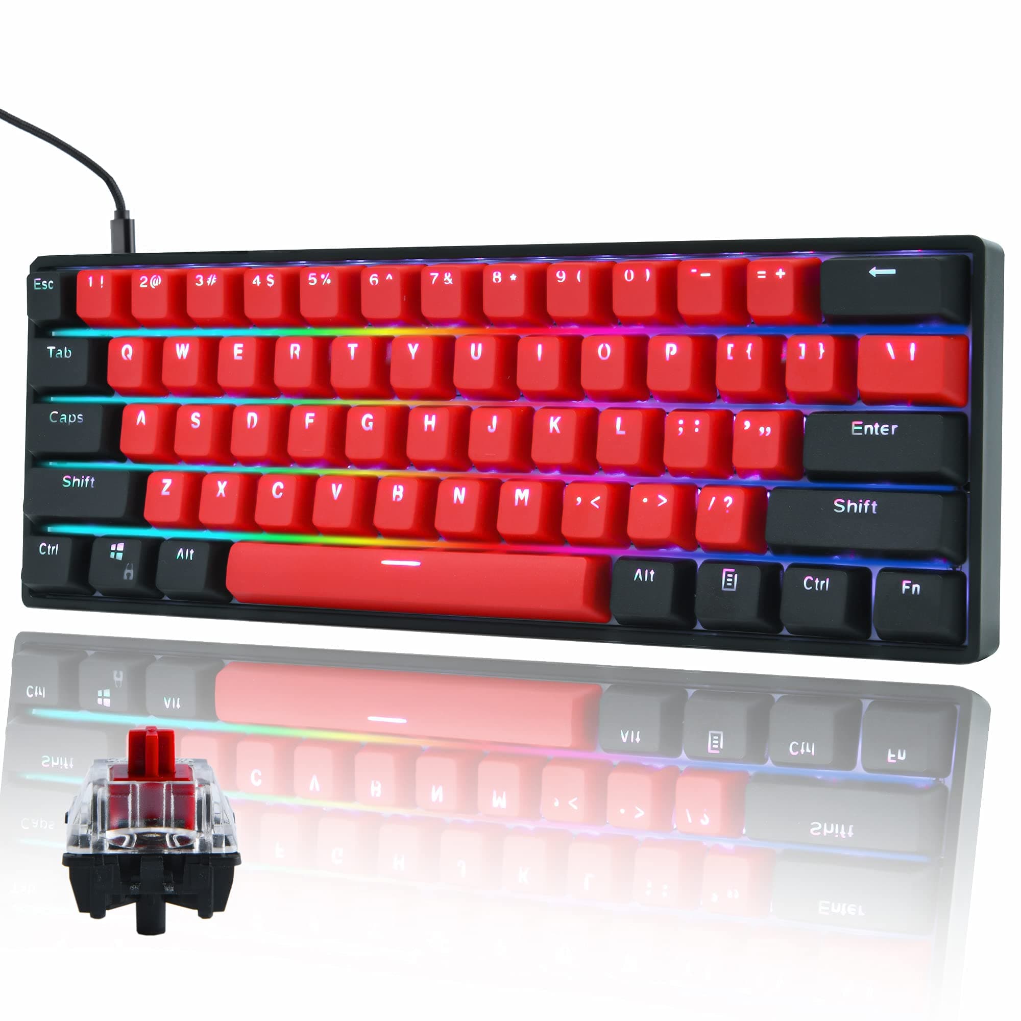 SOLIDEE 60% Wired mechanische Gaming-Tastatur mit RGB Hintergrundbeleuchtung ✨