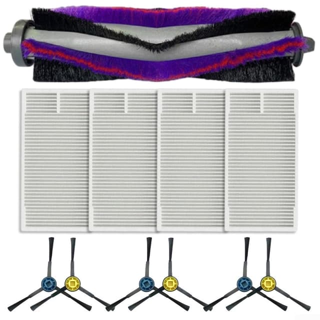 🔥 Drhomeam Staubsauger-Ersatzteile für Midea M9, Eureka Nere10s E10S, Obode A8 - 1 Hauptbürste, 4 Filter, 6 Seitenbürsten