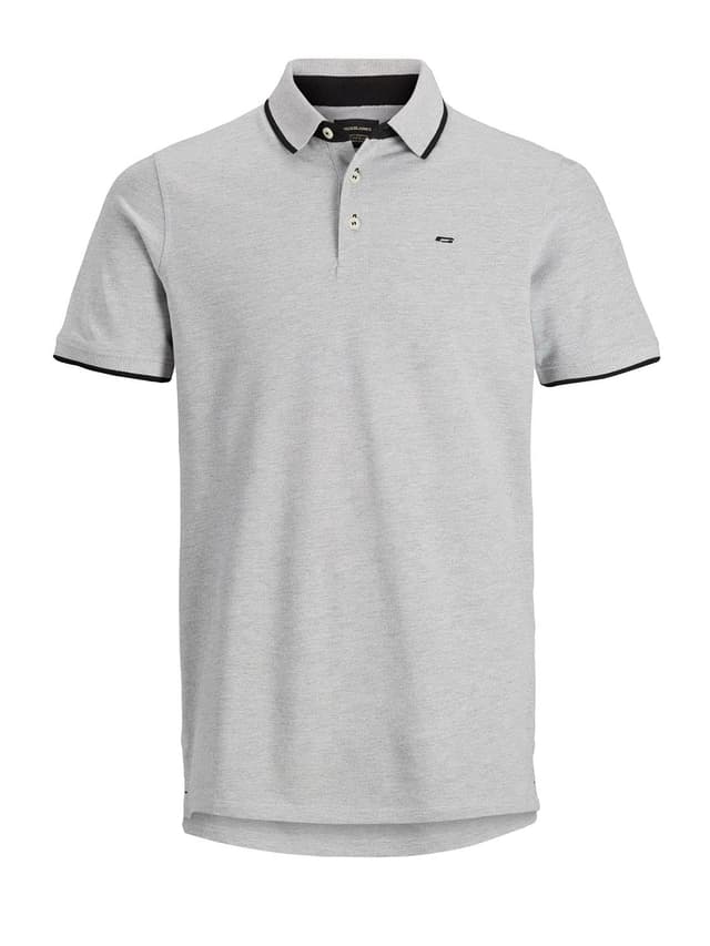 👕 JACK & JONES Herren Jjepaulos Polo Ss Noos Polohemd L Light Grey Melange 3 - Angebot!
