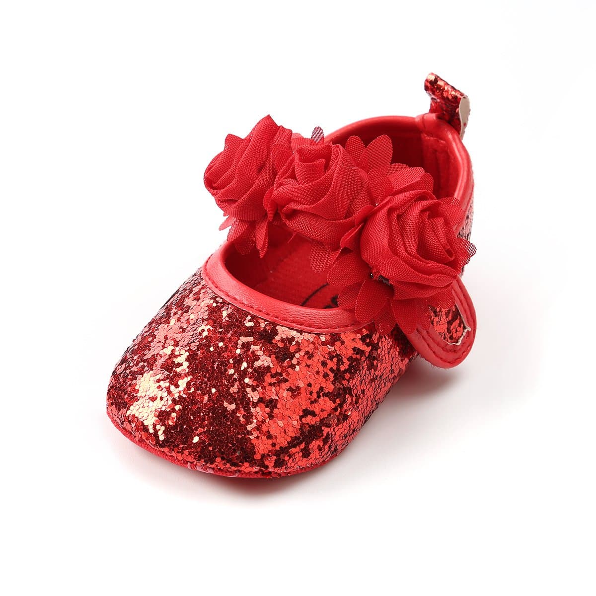 👶👑 RVROVIC Baby Mädchen Mokassins Prinzessin Glitzern Schuhe 6-12 Monate 7 Rot