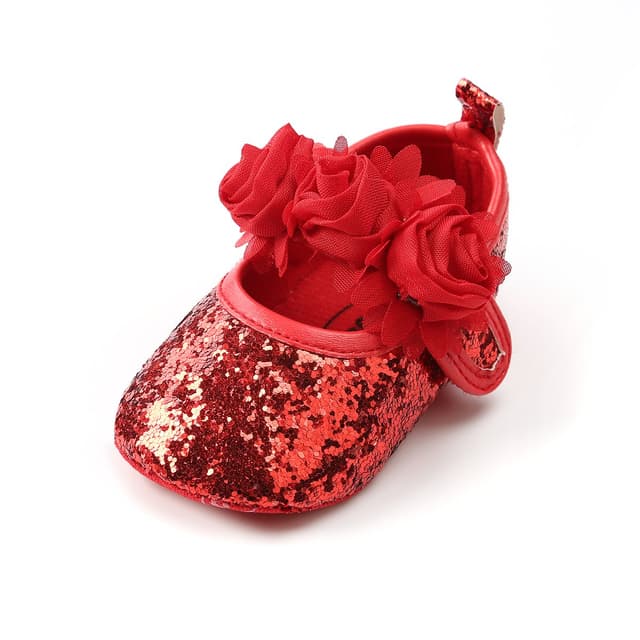 👶👑 RVROVIC Baby Mädchen Mokassins Prinzessin Glitzern Schuhe 6-12 Monate 7 Rot