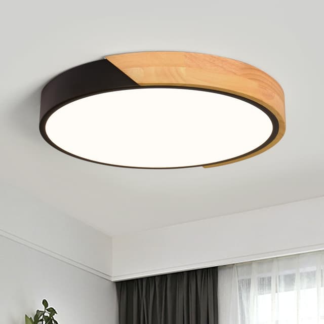 Qamra LED Deckenleuchte 30cm Schwarz 🌟 Moderne Lampe für Wohnzimmer Schlafzimmer Küche Esszimmer Flur