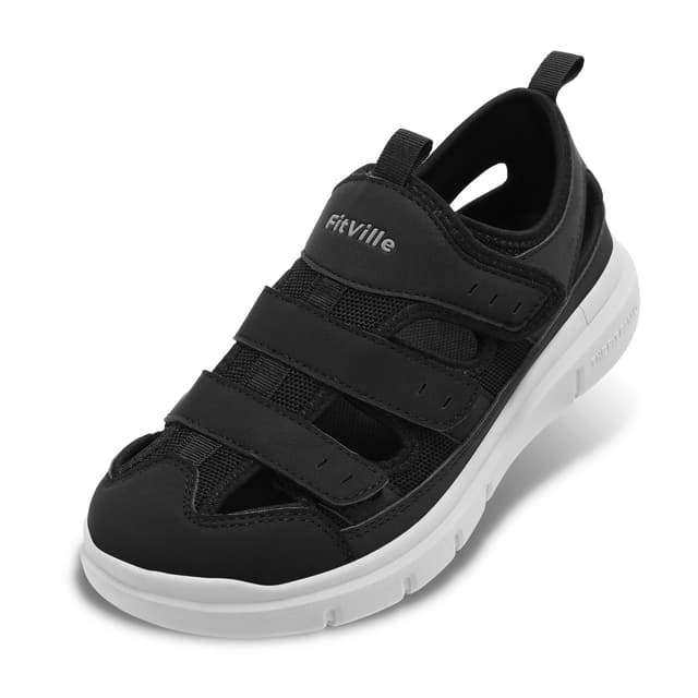 FitVille Diabetiker Sandalen Herren Extra Weit Orthopädische Schuhe mit Klettverschluss