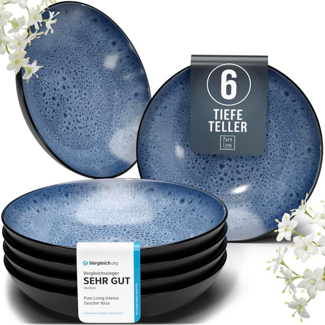 Traumhaftes Mediterranes Steingut Teller Set 🍽️🌊