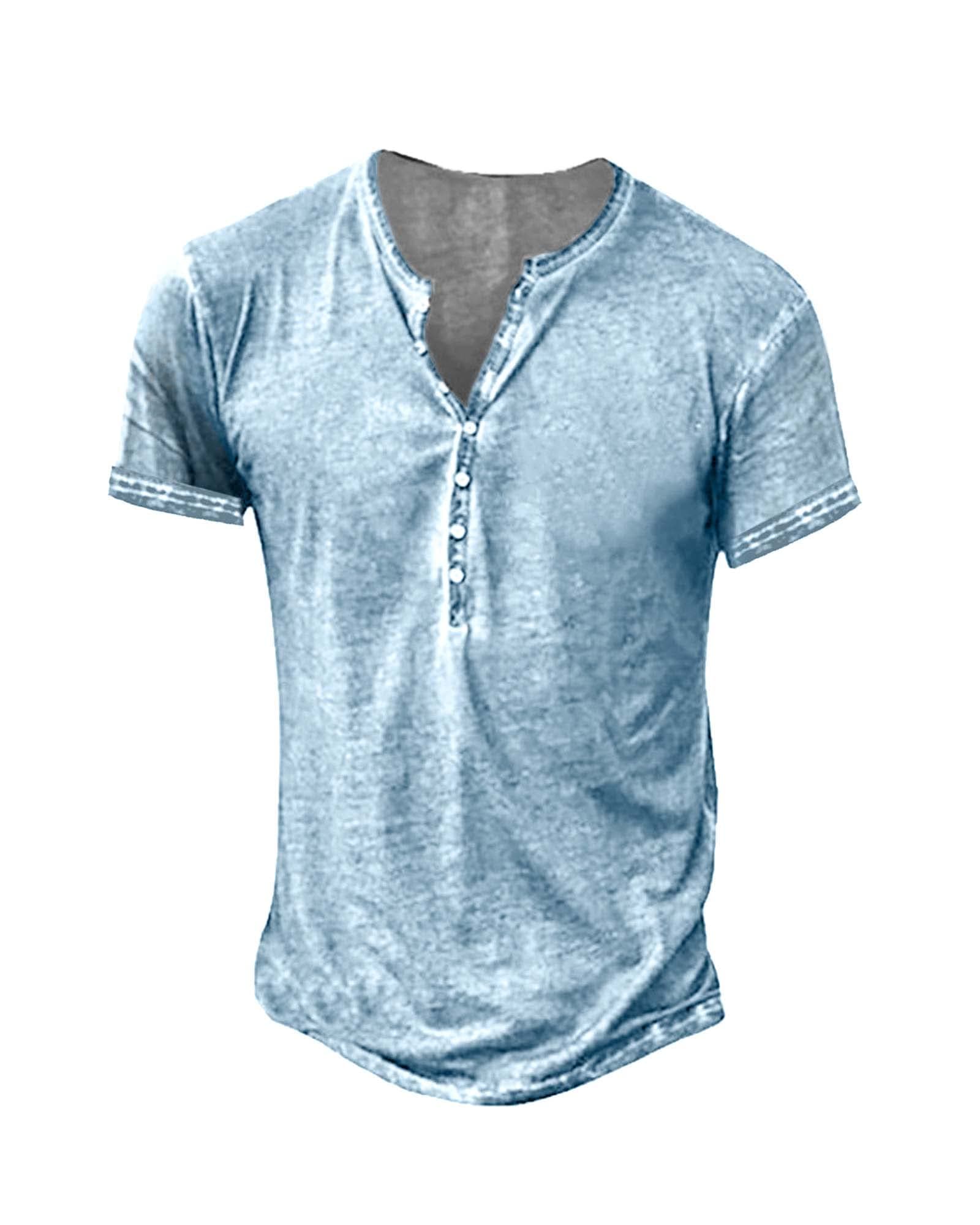 Herren Langarm/Kurzarm Henley Shirt Männer Freizeithemd 😎