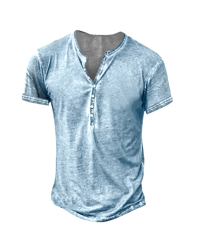 Herren Langarm/Kurzarm Henley Shirt Männer Freizeithemd 😎
