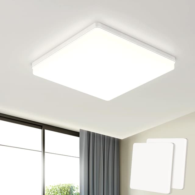 🌟 EASY EAGLE LED Deckenleuchte 48W, 4800LM, 4000K Led Lampen Deckenlampe, IP44 Badlampe Leuchte, Panel Flach Lampe für Wohnzimmer, Schlafzimmer, Küchenlampe, Esszimmer, Büro, 30cm (Pack of 2) 2pcs 4000k 30CM 🌟