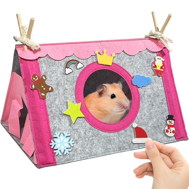 🏠🐹 Kleintierversteck Meerschweinchen Versteck Haus Hamsterzelt - Rosa M