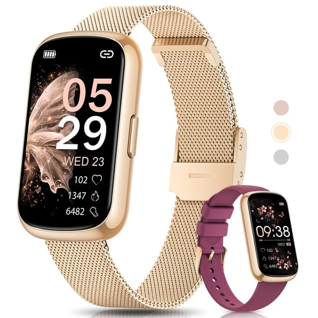 Sanorum Smartwatch Damen 1.47" Fitnessuhr ⌚️ SpO2 Schlafmonitor 🌙 Wasserdicht IP68 Roségold