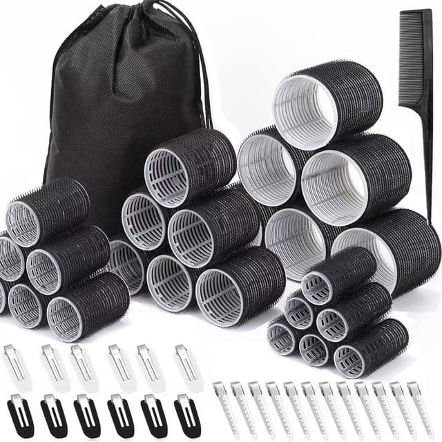 Lockenwickler Set mit Selbsthaftend Hair Rollers in 4 Größen