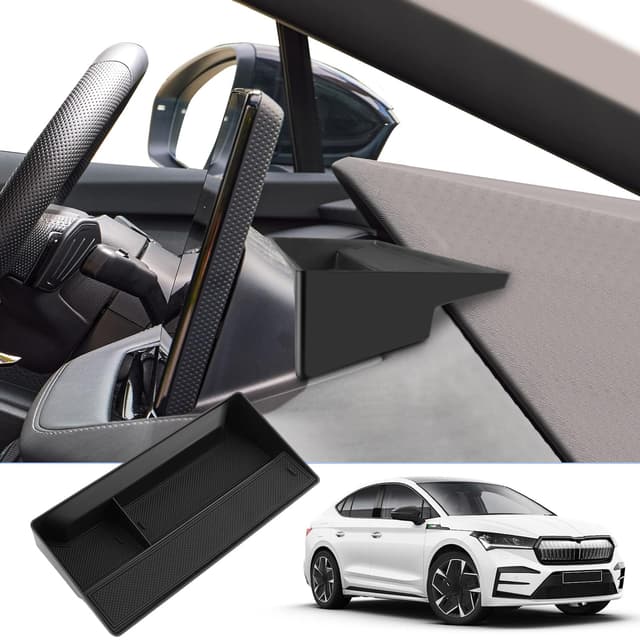 BIXUAN Enyaq iV 2024 Kompatibel mit Skoda Enyaq iV 2021 2022 2023 2024 Mittelkonsole Aufbewahrungsbox 🚗