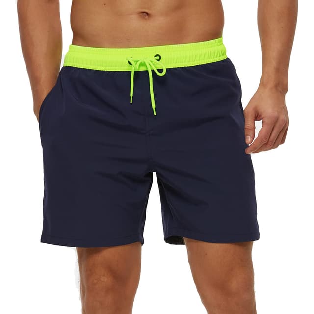 🩳 Arcweg Badehose für Herren mit Reißverschlusstasche XXL Hellgrün/Dunkelblau
