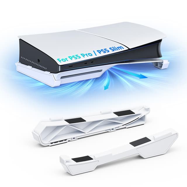 NexiGo PS5 Slim/Pro Zubehör Horizontalständer 🎮 [Minimalistisches Design] - Weiß