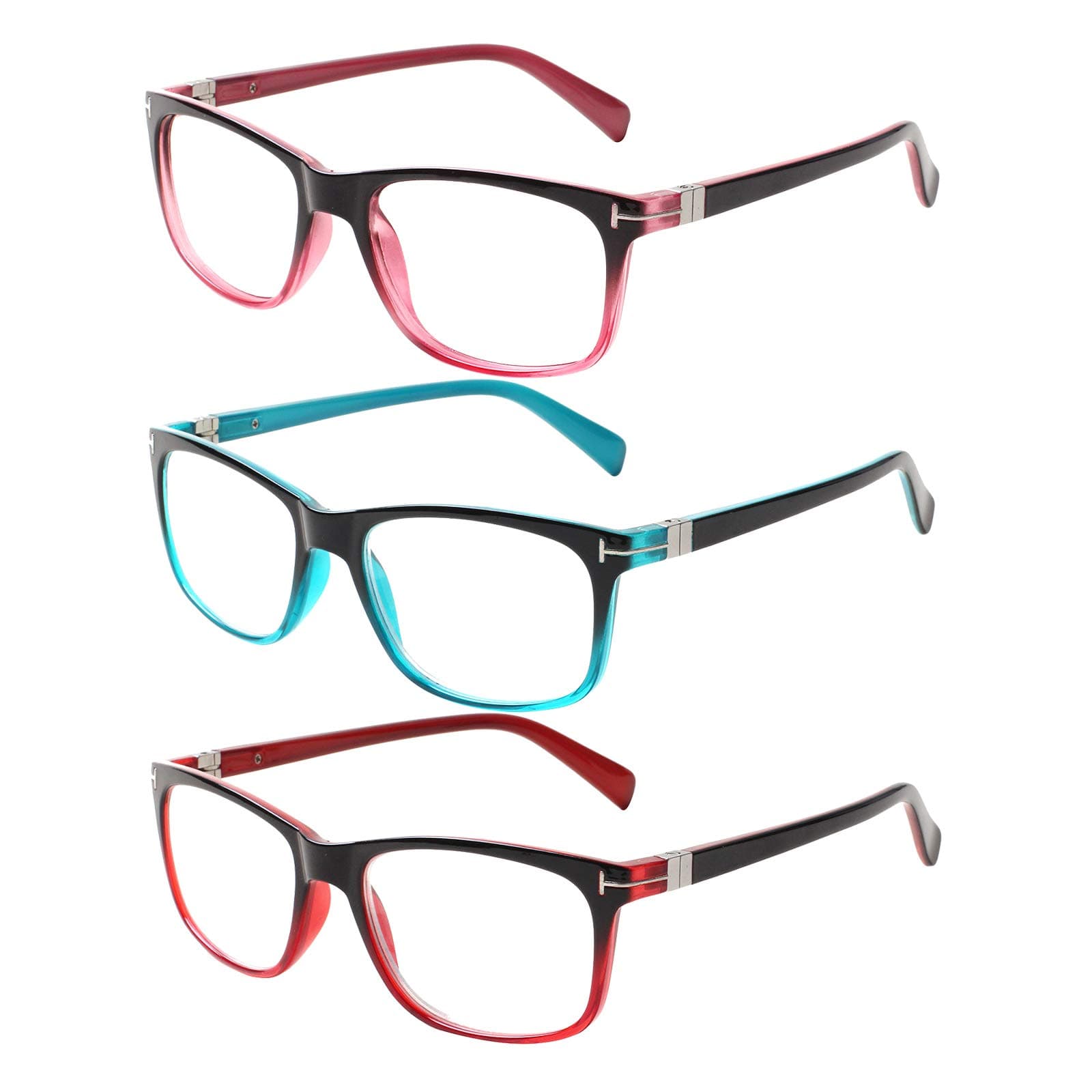 👓 Kerecsen 3 Pack Lesebrille Damen Federscharniere Gute Brillen Hochwertig Rechteckig Komfortabel Frauen Lesehilfe (3.5, 3 Farbe Mischen) 3.5 3 Farbe Mischen 👓
