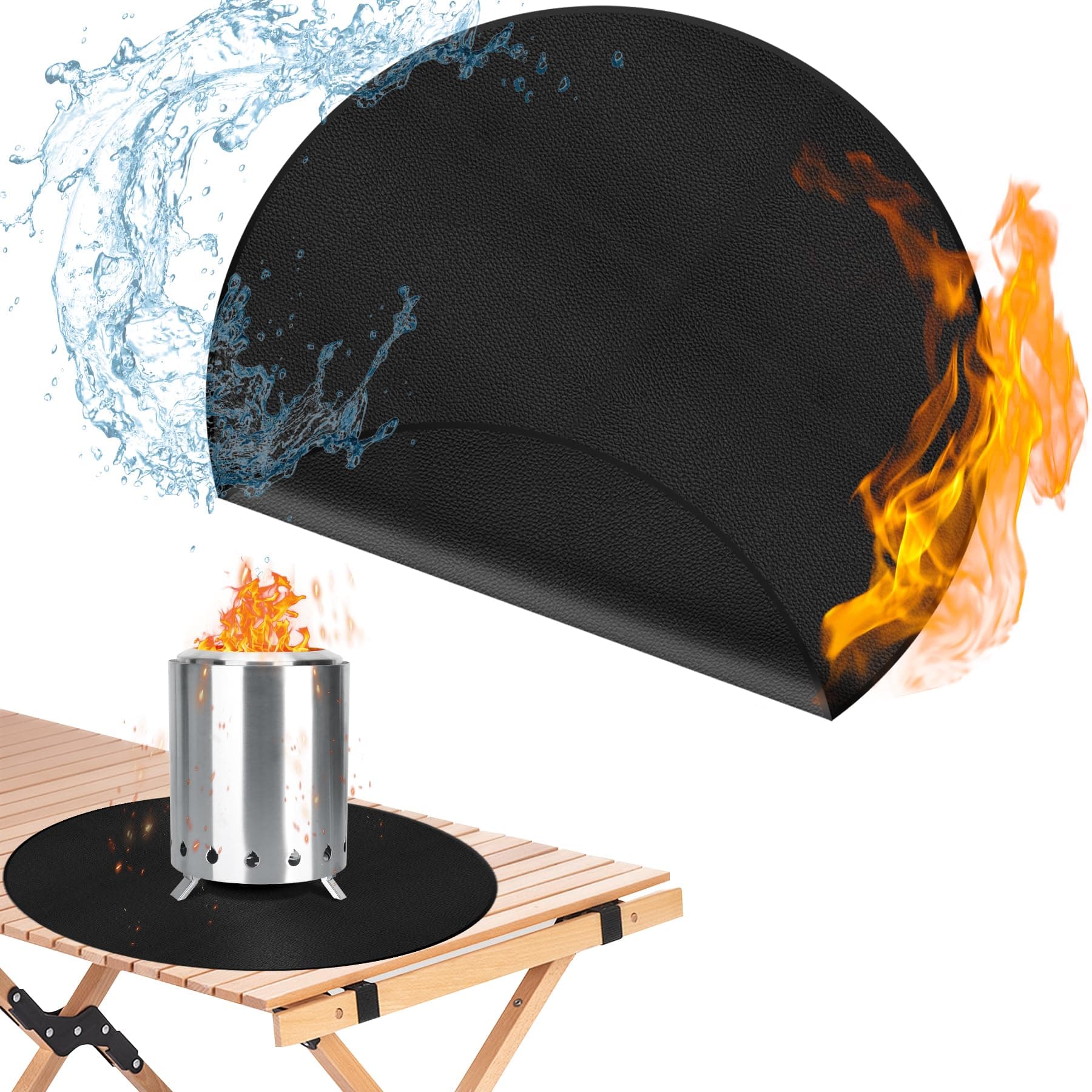 🔥🔥 20-Zoll Tisch-Feuerstellenmatte Schwarz 20in 🔥🔥