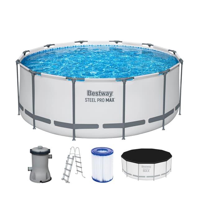🏊 Bestway Steel Pro MAX Frame Pool Komplett-Set mit Filterpumpe Ø 366 x 122 cm