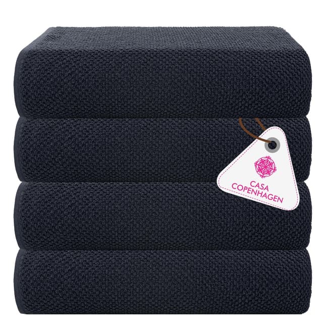 Casa Copenhagen Popcorn Textured 4-teiliges Badetücher Set - Marineblau