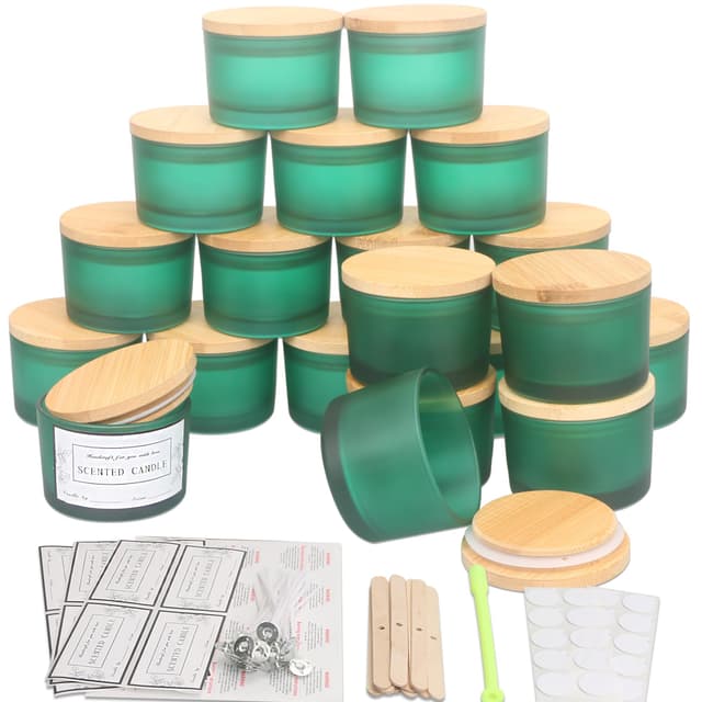 MILIVIXAY 20 Stück 118 g mattgrüne Glaskerzengläser 🕯️🌿