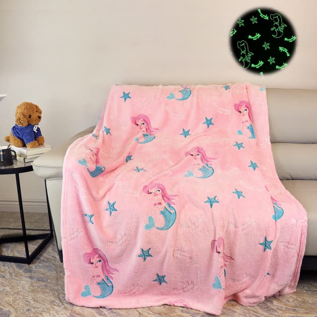 🌟 Kuscheldecke Kinder Einhorn Decke Leuchtet im Dunkeln 🦄 Super Weiche und Warme Decke 🎁