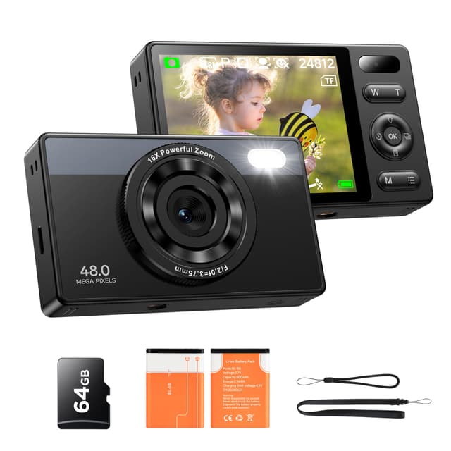 📸 48MP Kinder Digitalkamera: Anti-Shake Vlogging Fotoapparat