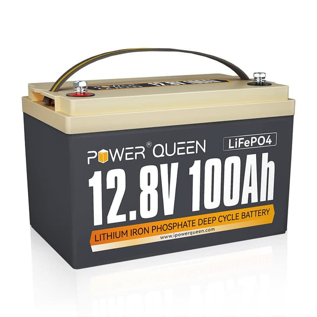 Power Queen 12V 100Ah LiFePO4 Batterie - 100A BMS - 15000+ Zyklen - Perfekt für Wohnwagen & Camping ⚡️