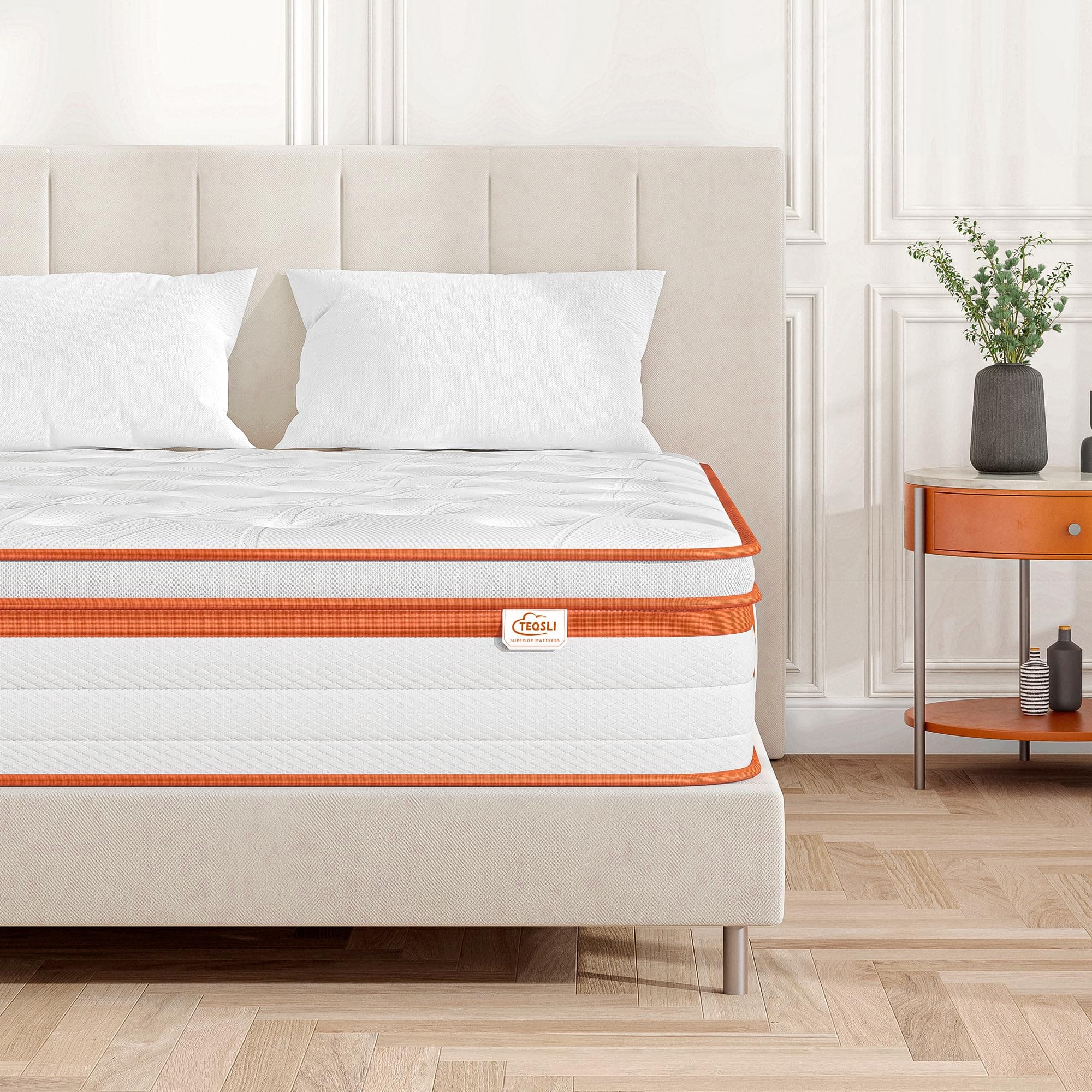 TeQsli Matratze 140x200cm - Gel Memory-Schaum & Individuelle Taschenfedern