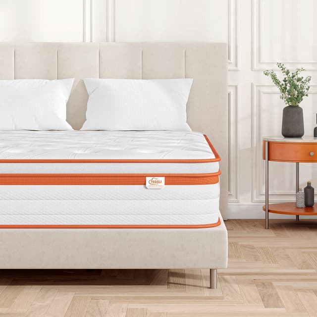 TeQsli Matratze 140x200cm - Gel Memory-Schaum & Individuelle Taschenfedern