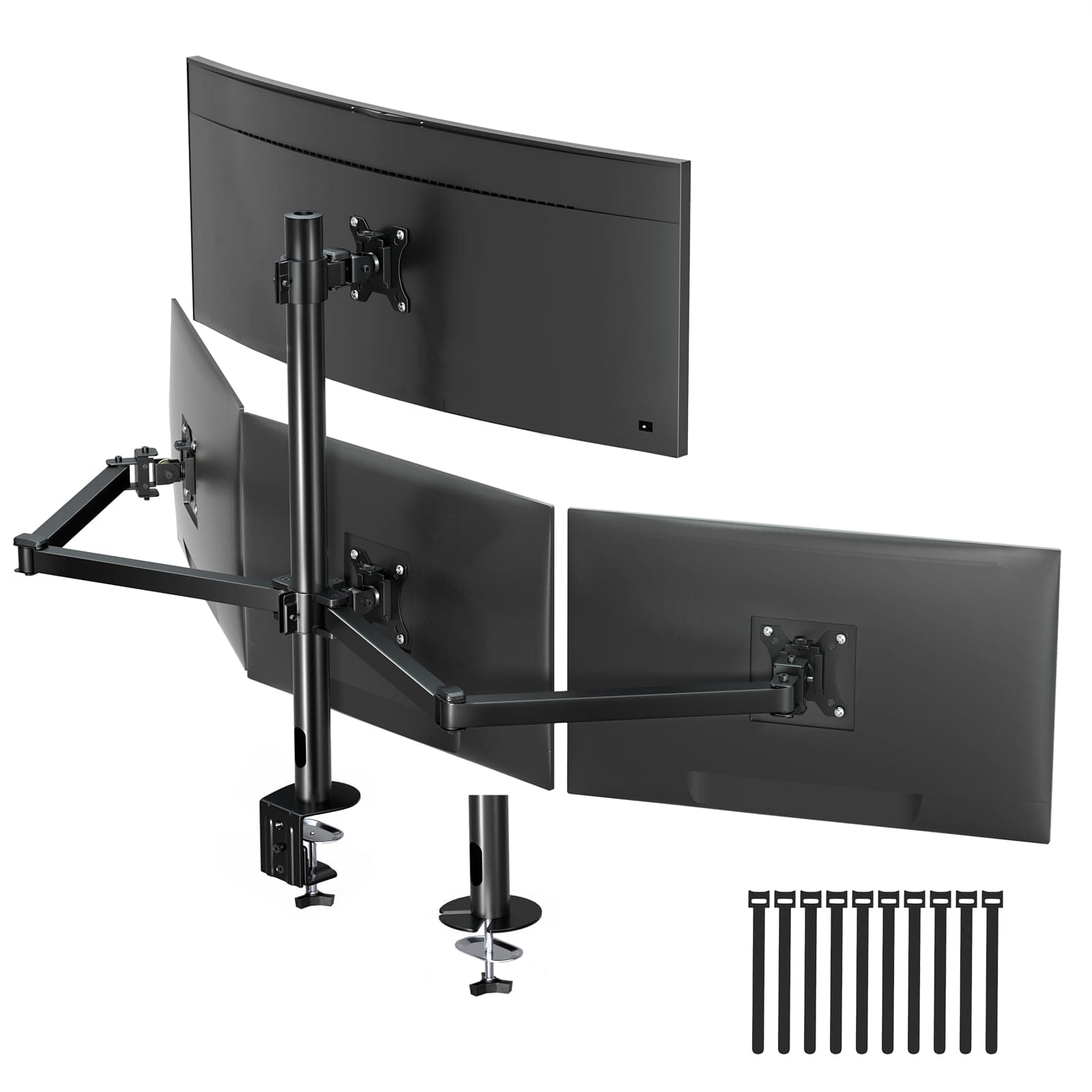 Monitorhalterung für 4 Monitore 17"-32" | Höhenverstellbar & Platzsparend 🖥️
