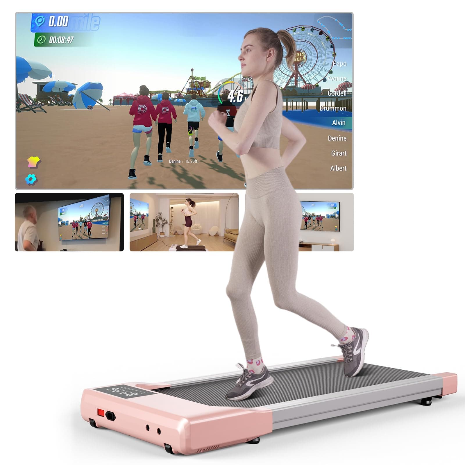 Superun Walking Pad max 159 KG/136 KG, Laufband für Zuhause mit Trainingseinheit 🏃‍♀️🎮