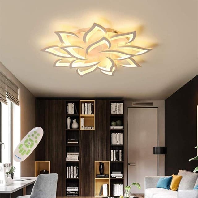 LED Deckenleuchte Dimmbar Lampe mit Fernbedienung Farbwechsel Moderner Kronleuchter