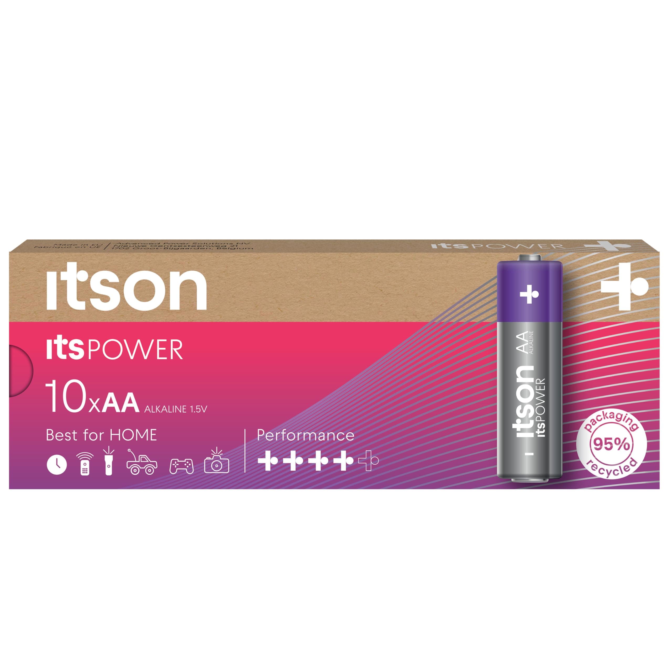 🔋🌿 ITSON Batterien AA 10 Stück 1.5V Alkaline Batterien
