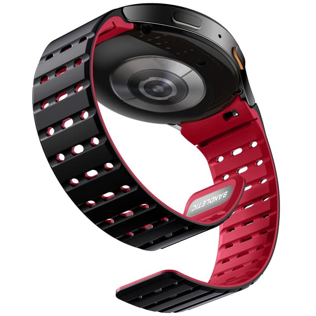 🌟 Bandletic Magnet Sport Armband - Kompatibel mit Samsung Galaxy Watch - Schwarz Rot 🌟