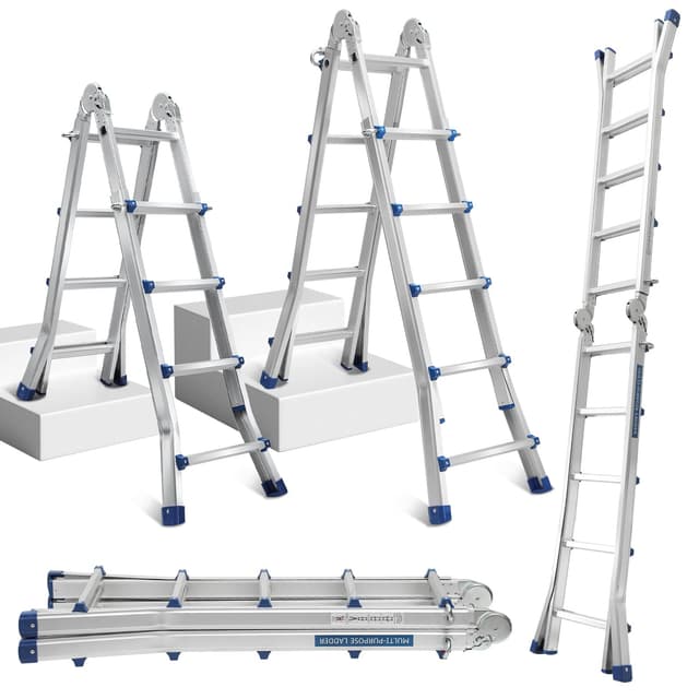 Cecaylie Aluleiter Mehrzweckleiter, 513CM 4x5 Sprossen Teleskopleiter
