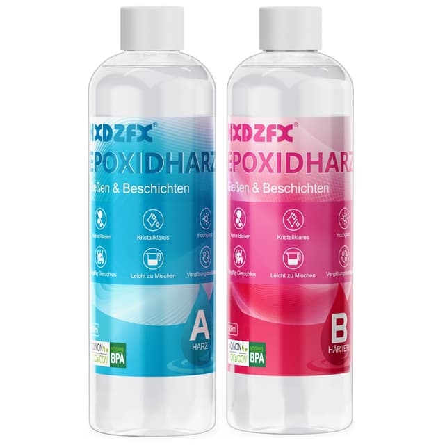 🎨🌟 Epoxidharz Set mit Härter - 600 ml 1:1 Verhältnis Glasklar Epoxy Resin 🌟🎨