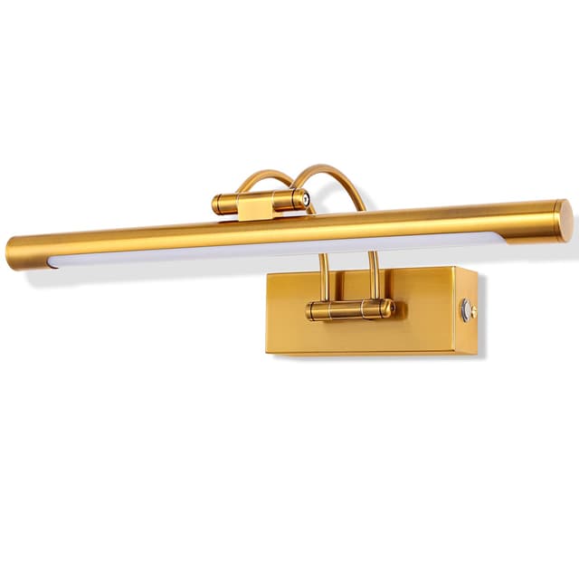 TYhogar LED Spiegelleuchte 40cm Badezimmer Lampe Messing 10W Spiegellampe Dimmbar