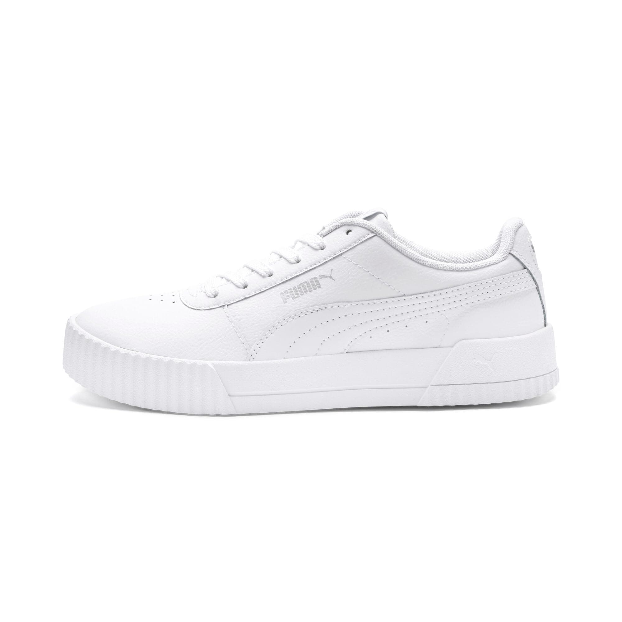 👟 PUMA Damen Carina Lift Snake Sneaker 38.5 EU - Weiß Silber Deal! 👟
