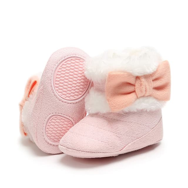👶🏼👢 RVROVIC Baby Jungen Mädchen Plüsch Winter Schneestiefel Bowknot Anti Rutsch Warmes Fleece Kleinkind Stiefel Kleinkind Vorläufer 0-6 Monate 1 Rosa
