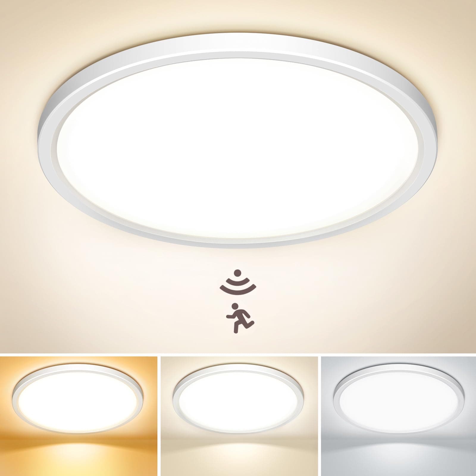 🌟Super Deal🌟 NIBSHOOM LED Deckenlampe mit Bewegungsmelder 18W IP44 Wasserfest