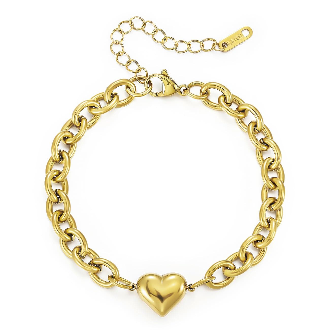 Emibele Charme Armband mit Gravur - 18K Gold Vollherz ❤️
