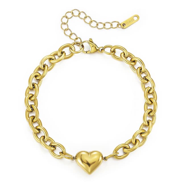 Emibele Charme Armband mit Gravur - 18K Gold Vollherz ❤️
