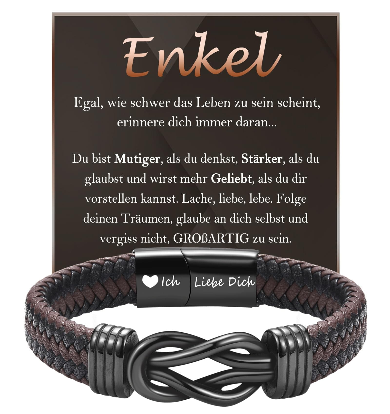 🎁 FAOMZQ Vatertagsgeschenk für Papa, Männer Armband mit Gravur für Papa Bonus Papa Stiefvater