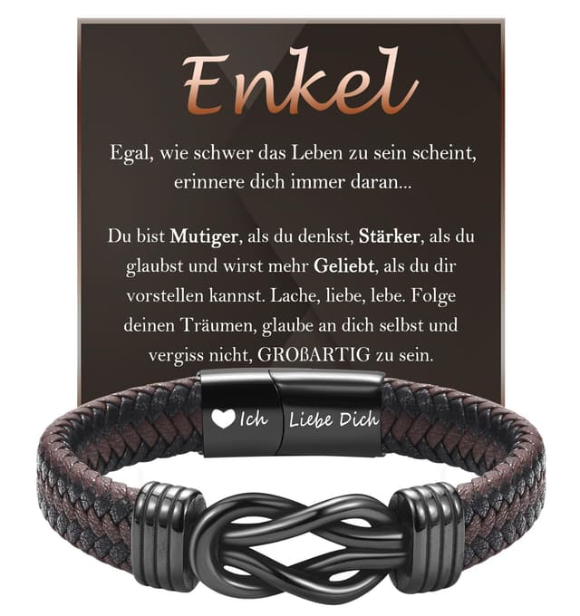 🎁 FAOMZQ Vatertagsgeschenk für Papa, Männer Armband mit Gravur für Papa Bonus Papa Stiefvater
