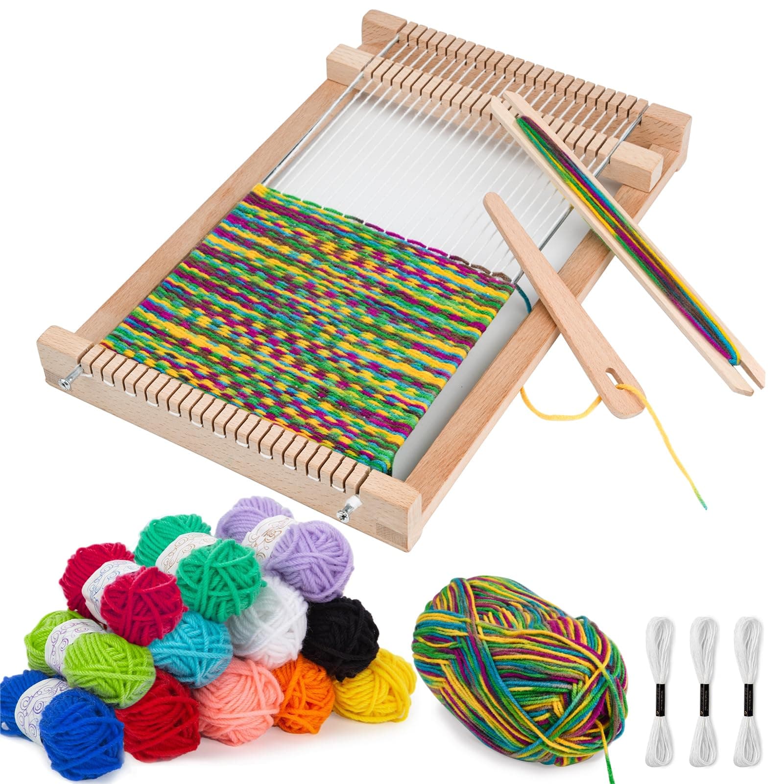 🌈 LYKTRIX Webrahmen Kinder, Holz Webstuhl Set 🌟