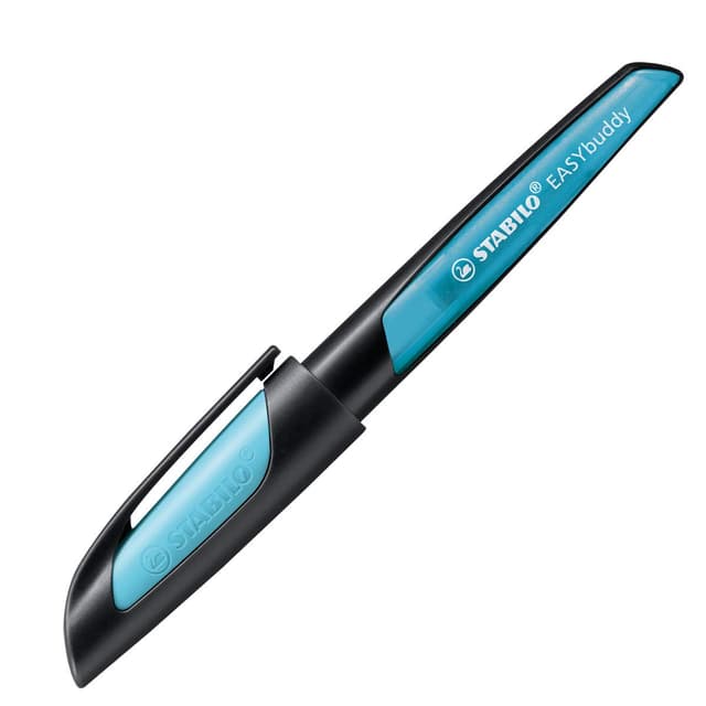 🖋️ STABILO Schulfüller - EASYbuddy in schwarz/himmelblau 📘
