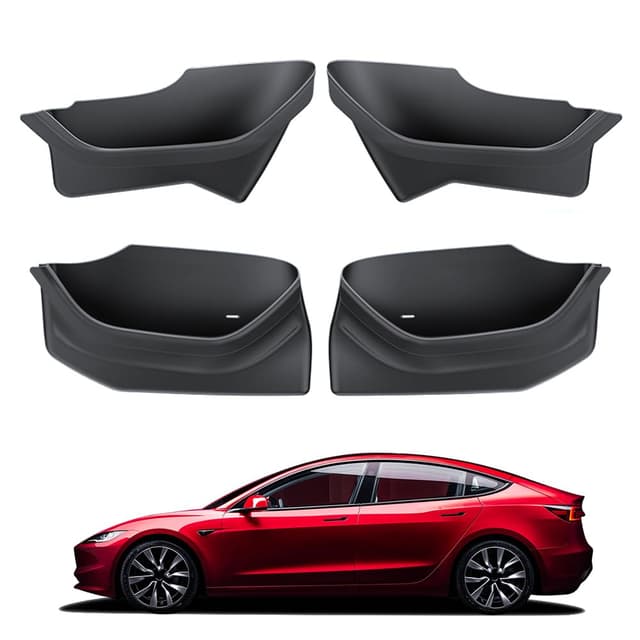 🚗 Arcoche Tür-Seiten-Aufbewahrungsbox für Tesla Model 3 Highland - 4 Stück für vorne + hinten 🌧️