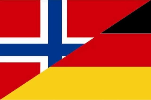 🇳🇴🇩🇪 Aufkleber Flagge Norwegen-Deutschland 12 x 8 cm 🇳🇴🇩🇪