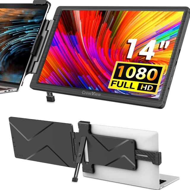 ELECROW Tragbarer Monitor 14-Zoll CrowView FHD 1920 x 1080 🌟 Laptop Bildschirm Erweiterung 🌈