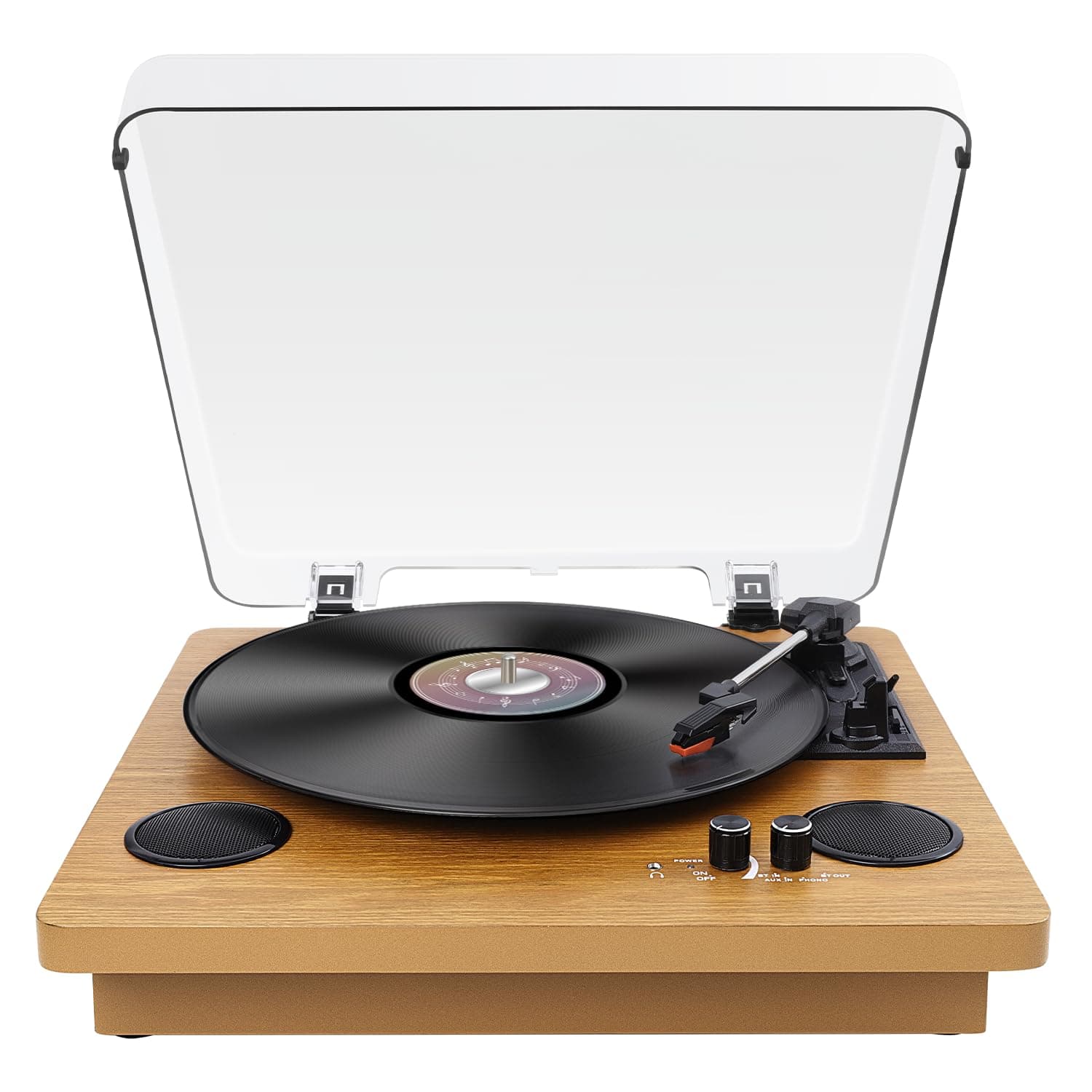 VIFLYKOO Plattenspieler mit Bluetooth & 2 Stereo-Lautsprechern 🎶 Retro Schallplattenspieler