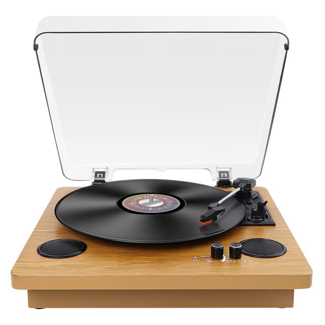 VIFLYKOO Plattenspieler mit Bluetooth & 2 Stereo-Lautsprechern 🎶 Retro Schallplattenspieler